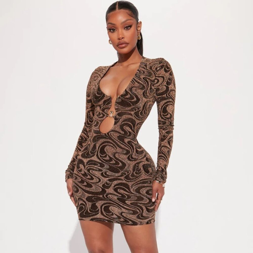 Gia Mini Dress - Bronze size XS